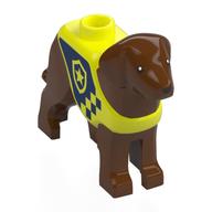 Lego Animal, Dog, Standing with Yellow Vest, Dark Blue Police Print