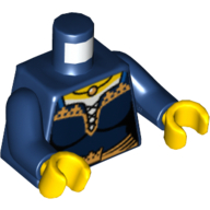 Lego Torso Corset with Gold Crown and Trim Print (Maiden), Dark Blue Arms, Yellow Hands / Dark Blue