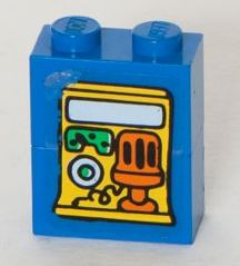 Lego Stickered Assembly 2 x 1 x 2 with Radio Pattern (Sticker) - Set 3664