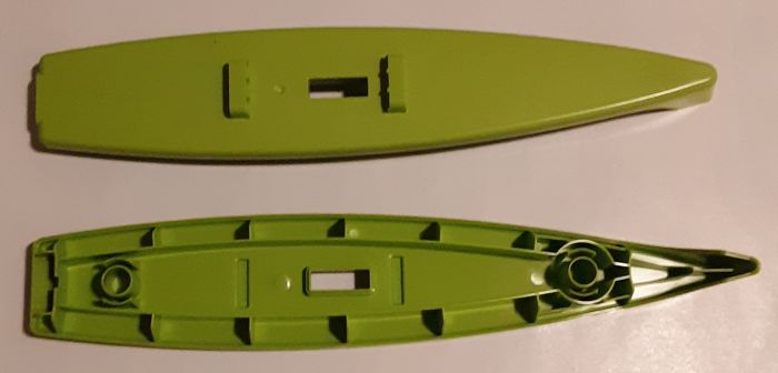 Lego Boat, Hull Unitary 36 x 7 x 5 (Catamaran Half), Top / Lime