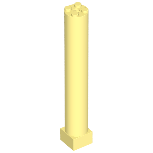 Lego Support 2 x 2 x 11 Solid Pillar / Light Yellow