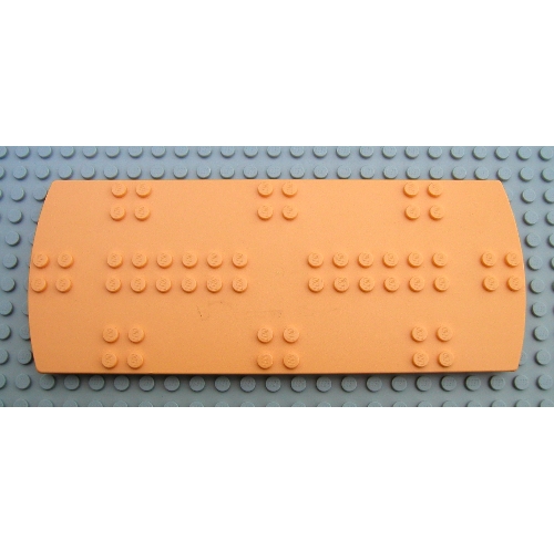 Lego Scala, Plate Special 8 x 20 x 2/3 Round Ends with Reduced Stud Sections / Light Orange
