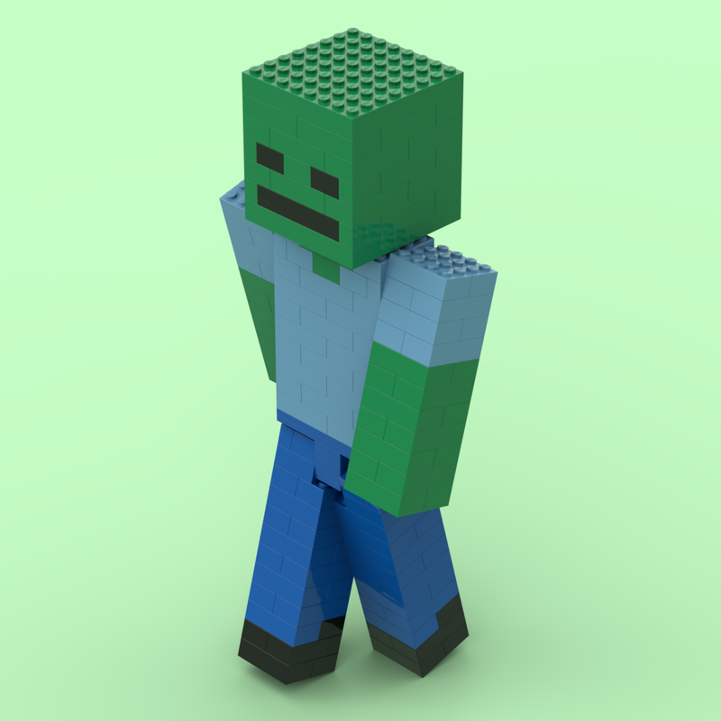 Lego Computer Game Style Zombie