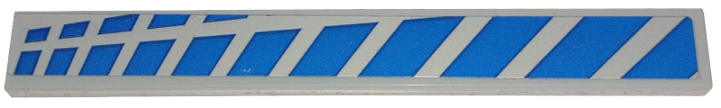 Lego Tile 1 x 8 with Blue Stripes Pattern Model Left Side (Sticker) - Set 76917 / Light Bluish Gray