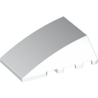 Lego Brick Wedged, Curved 4 x 4 No Top Studs / White