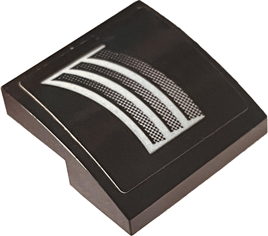 Lego Slope, Curved 2 x 2 x 2/3 with Chevrolet Camaro Air Vents Pattern Model Right Side (Sticker) - Set 75874 / Black