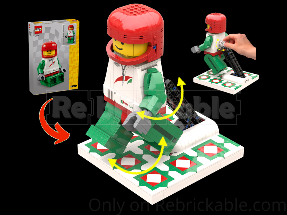 Lego Up-Scaled Racing Driver Minifigure Walking Motion MOD