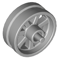 Lego Wheel Centre 15 x 6 City Motorcycle with Stub Axles / Light Bluish Gray