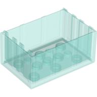 Lego Trunk / Chest Bottom 4 x 6 x 2 1/3 / Trans-Light Blue