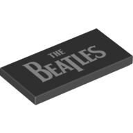Lego Tile 2 x 4 with 'THE BEATLES' Print