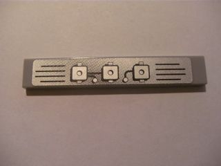 Lego Tile 1 x 6 with Silver Squares, Dots and Black Lines Pattern Model Right Side (Sticker) - Set 8285 / Light Bluish Gray