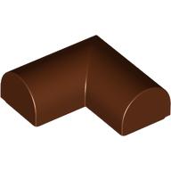 Lego Brick Curved 2 x 2 x 2/3 Double, Corner, No Studs / Reddish Brown
