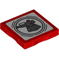 Lego Tile Special 2 x 2 with SMART Tag with Cannon Tower Print / Red
