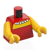 Lego Torso, Dress, White Beaded Necklace Print, Yellow Arms and Hands