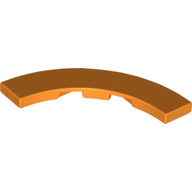Lego Tile 4 x 4 Curved, Macaroni / Orange