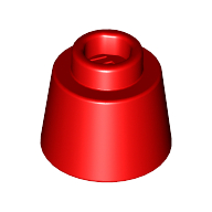 Lego Cone 1.17 x 1.17 x 2/3 (Fez) / Red