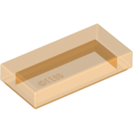 Lego Tile 1 x 2 with Groove / Trans-Orange