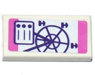 Lego Tile 1 x 2 with Ferris Wheel Pamphlet Pattern (Sticker) - Set 41130