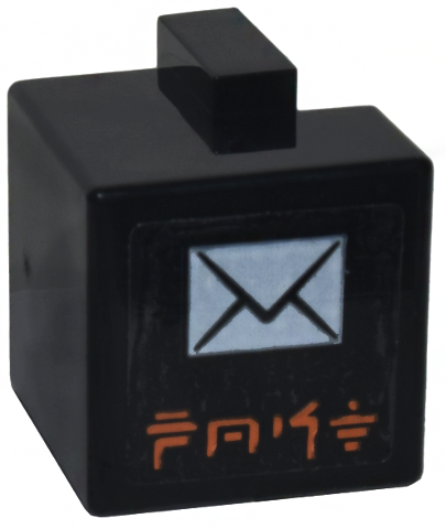 Lego Creature Head Pixelated with White Envelope and Orange Ninjago Logogram 'POST' Pattern (Sticker) - Set 71799