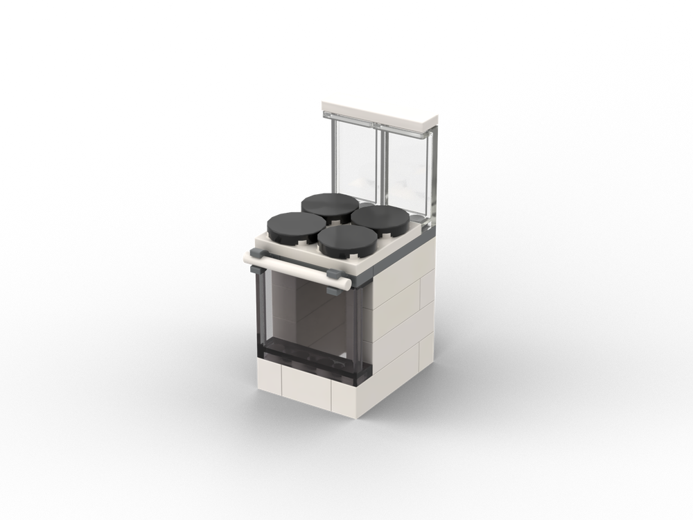 Lego White stove 4 burners.