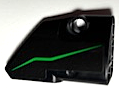Lego Technic, Panel Fairing # 2 Small Smooth Short, Side B with Bright Green Stripe Pattern (Sticker) - Set 42170 / Black