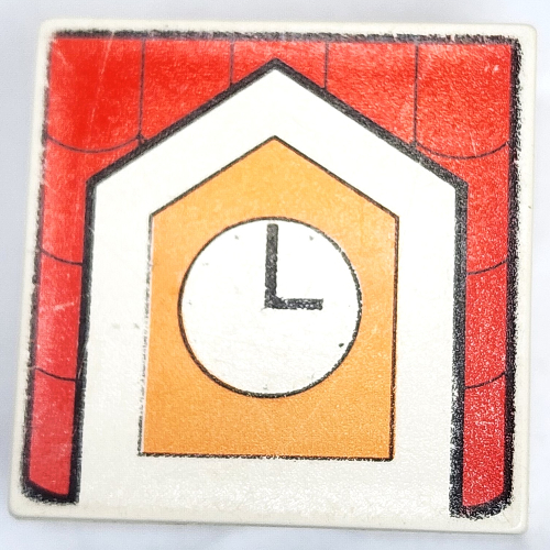Lego Duplo Tile 2 x 2 x 1 with Mosaic, Town 1 Print - 9221-1 / White