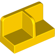 Lego Panel 1 x 2 x 1 with Rounded Corners and Central Divider / Yellow