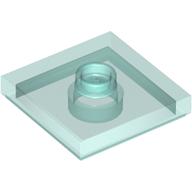 Lego Plate Special 2 x 2 with Groove and Center Stud (Jumper) / Trans-Light Blue