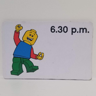 Lego Activity Card, Time-Teaching 12-Hour Clock 6.30 p.m.