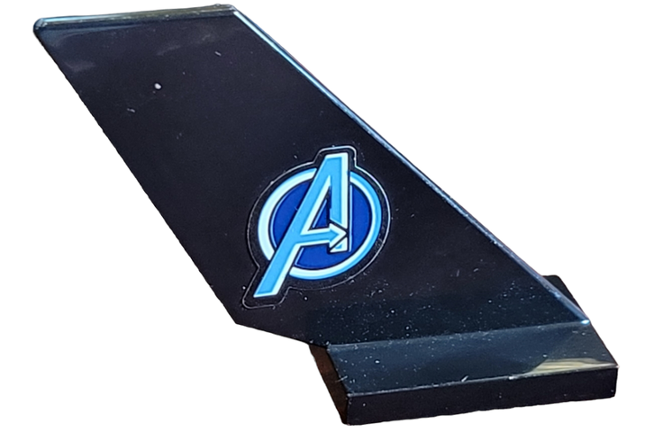 Lego Tail Shuttle with Avengers Logo Pattern Model Right Side (Sticker) - Set 76126