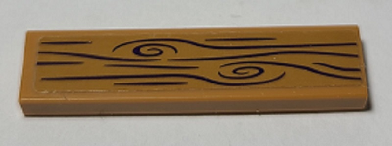 Lego Tile 1 x 4 with Wood Grain Pattern (Sticker) - Set 41369 / Medium Nougat