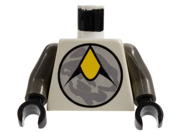 Lego Torso Space Exploriens Logo Pattern / Dark Gray Arms / Black Hands
