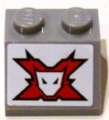 Lego Slope 45 2 x 2 with World Racers Team Extreme Logo Pattern (Sticker) - Set 8897 / Light Bluish Gray