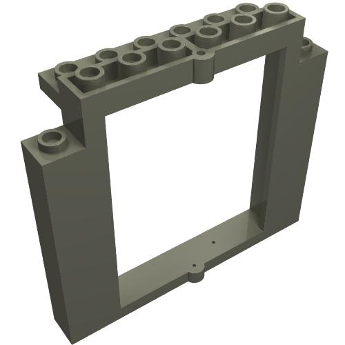 Lego Door Frame 2 x 8 x 6 Swivel without Bottom Notches / Dark Gray
