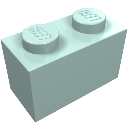 Lego Brick 1 x 2 / Aqua