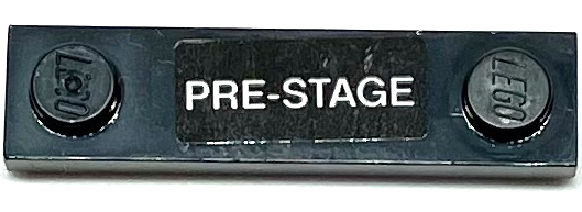 Lego Plate, Modified 1 x 4 with 2 Studs with Groove with White 'PRE-STAGE' Pattern (Sticker) - Set 75893