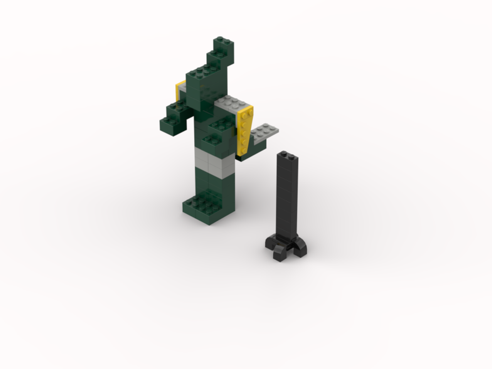 Lego Simple Dragonzord and power staff handle