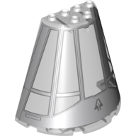 Lego Cone Half 8 x 4 x 6 with Light Bluish Gray Cockpit Print