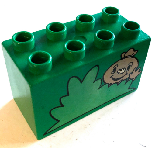 Lego Duplo Brick 2 x 4 x 2 with Bush and Spud the Scarecrow Print