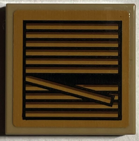 Lego Tile 2 x 2 with Air Vent with Broken Slat Pattern (Sticker) - Set 76407