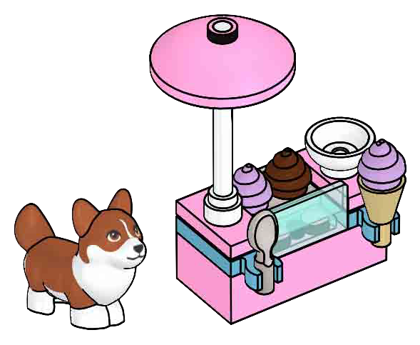 Lego Corgi and Ice Cream Stand