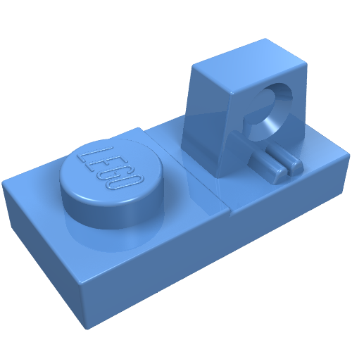 Lego Hinge Plate 1 x 2 Locking with 1 Finger On Top / Medium Blue