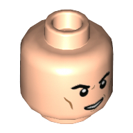 Lego Minifig Head Tom Riddle (Voldemort) / AT-AT Driver, Cheek Lines, Open Mouth Grin with Teeth / Light Nougat
