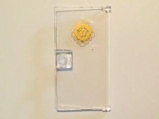 Lego Door 1 x 4 x 6 with Stud Handle with Gold Cupcake and Scroll Pattern (Sticker) - Set 41101 / Trans-Clear
