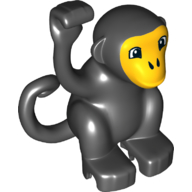 Lego Duplo Animal Monkey with Curly Side Tail, Bright Light Orange Face Print