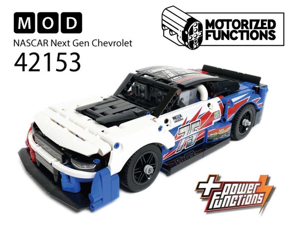 Lego 42153 NASCAR Next Gen Chevrolet Camaro ZL1 RC MOD for Power Function Motors