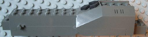 Lego Electric, Light & Sound 4 x 20 x 5 Insectoid Stinger, Top / Dark Gray