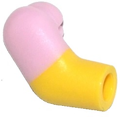 Lego Arm, Right with Molded Bright Pink Short Sleeve  Pattern / Yellow