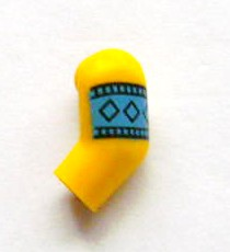 Lego Arm, Left with Indian Patch Pattern / Yellow