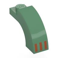 Lego Brick Arch 1 x 3 x 1 2/3 Curved Top with 3 Dark Orange Stripes Print